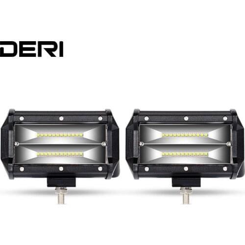 72W 5 Inch LED Work Light Bar Wide Flood Beam Led Light Bar For Pickup Lada Truck Auto ATV SUV Offroad 4X4 Headlight 12V 24V