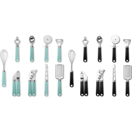 9 Pcs Kitchen Gadgets Accessories Tools Sets Can Opener Corkscrew Peeler Whisk Slice Pizza Garlic Press Tools