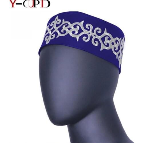 African Men Handwear Customized 18cm Muslim Hats Musulman Ramadan Arabia Moslim Tulband Wrap Bazin Muslim Prayer Cap YA1928010