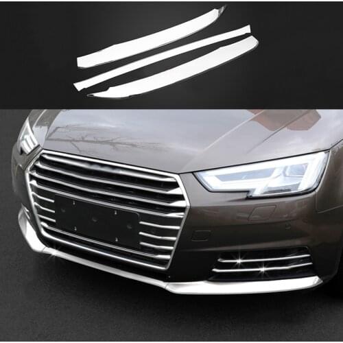 Car accessories 3x Stainless Front Lower Grill Grille Molding Guard Cover Trim For Audi A5 2018 & A4 B9 2017-2018