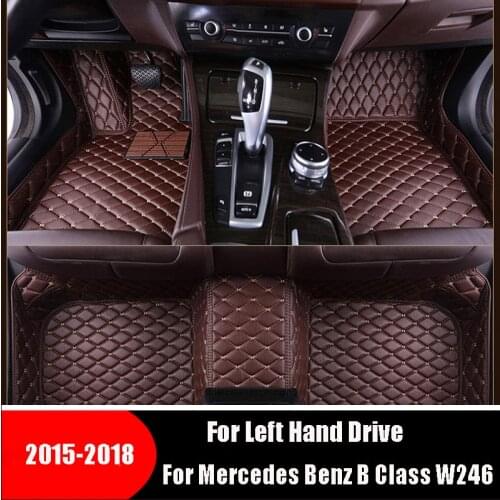 Car Floor Mats For Mercedes Benz B Class W246 2015 2016 2017 2018 Leather Interior Auto Rugs Accessories Car Carpet