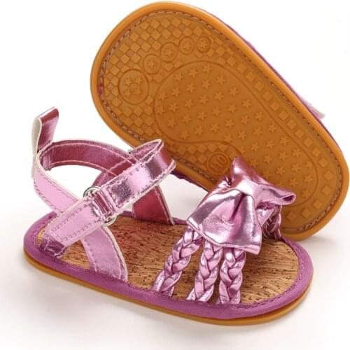Baby Girl Shoes PU Leather Fashion Sandals Summer Toddler Baby Shoes Girls Bling Bowknot Soft Sole Non-Slip Baby Shoes 0-18 M