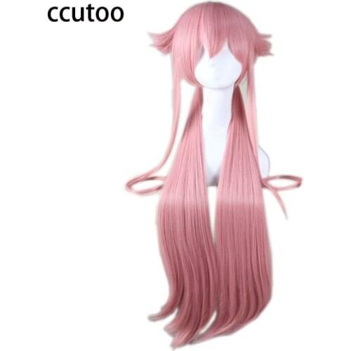 Ccutoo Future Diary Mirai Nikki Gasai Yuno 80cm Female Pink Long Straight Synthetic Hair Heat Resistance Fiber Cosplay Wigs