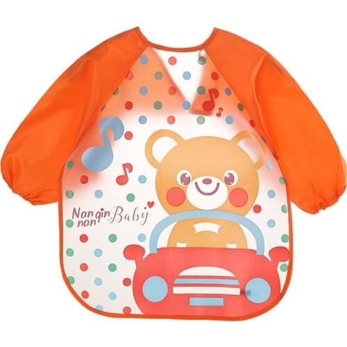 EVA Baby Bibs Waterproof Kid Eating Clothing Baby Apron Bandana Bebes Bibs Childrens Long Sleeves Feeding Smock Bib