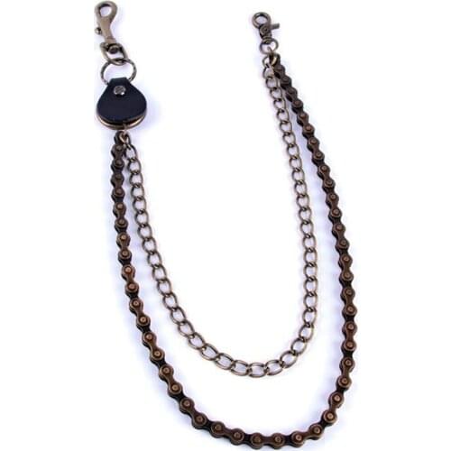 Long Metal Rock Punk Trousers Hipster Pant Jean Keychain Black Keyring Mens HipHop Clothing Accessories Jewelry DR17