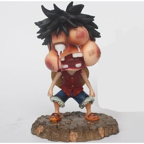 One Piece Anime Figure Gk Doll Luffy Was Beaten And Crying 15 Cm Pvc Action Figure Toy Ornament Model