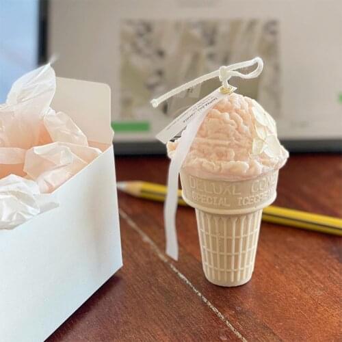 Ice Cream Cone Candle Mold Korean Fragrance Candle Ice Cream Silicone Molud Snowball Wax Mold Chocolate Mold