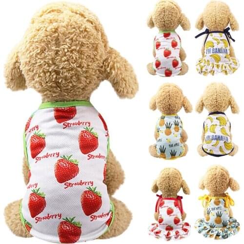 Pet Beach Dress Summer Clothes Couples Lovers T-Shirt Dog Cute Puppy Matching Apparel