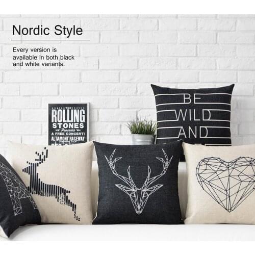 Fashion simple Black Deer Heart Cushion Home Decor Pillow Decorative Throw Pillow Stripe Sofa Cushions Free Shipping