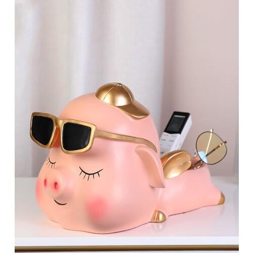 Nordic Creative Resin Piggy Tissue Box Luxury Bedroom Living Room Coffee Table Dining Table Storage Drawer Decoration