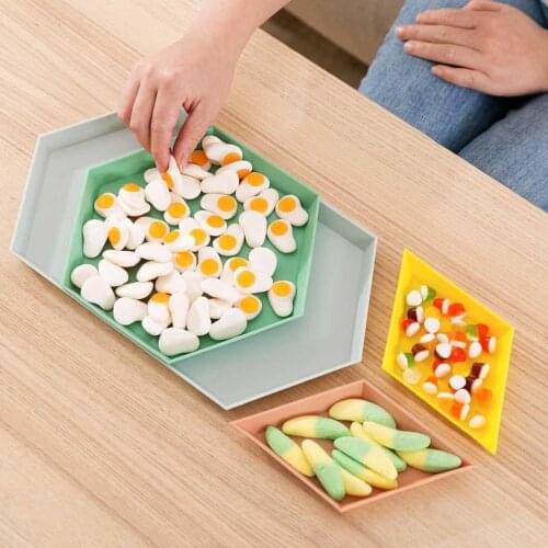 OTHERHOUSE 4Pcs Creative Fruit Plate Candy Dish Serving Platter Snack Storage Tray Fruit Nuts Holder Container Desktop Organizer