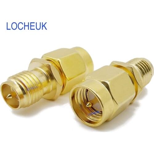 2pcs Goldplated SMA Male Plug to RP-SMA Female Jack Straight RF Coaxial Coax Adapter Connector for FPV Drone Wi-Fi Antenna