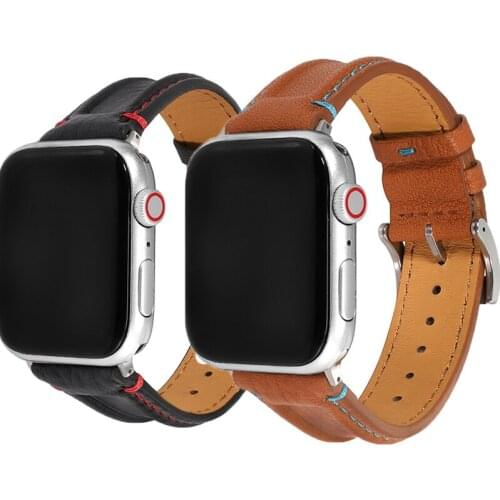 High quality Leather Band for iWatch 40mm 44mm Sports Strap Tour band for Apple watch 42mm 38mm Series 2 3 4 5 6 SE