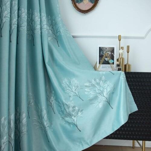 New Pastoral Style Modern Diamond Velvet Curtain Jacquard Fairy Tree Printing Jacquard Blackout Curtains for Living Room Bedroom