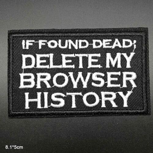 Delete My Browser History Bike Various Letters Iron On Embroidered Clothes Patches For Clothing Stickers Garment Wholesale