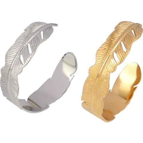 Punk Vintage Bracelet Stainless Steel Bangle Bracelet Leaf Cuff Bracelet Opening Bracelets For Women Charms Bracelet Jewelry