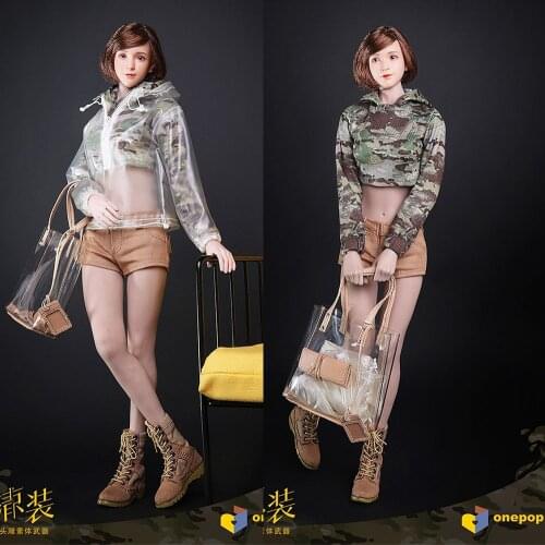 DV-02 In Stock 1/6 Scale Female Soldier Camouflage Clothes Daily Trend Series Beach Cool Clothes Set Model for