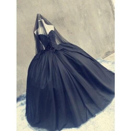 ANGELSBRIDEP Black Sweetheart Ball Gown Wedding Dresses Formal Beaded Sparkly Saudi Arabia Bride Dresses Formal Wedding Gowns