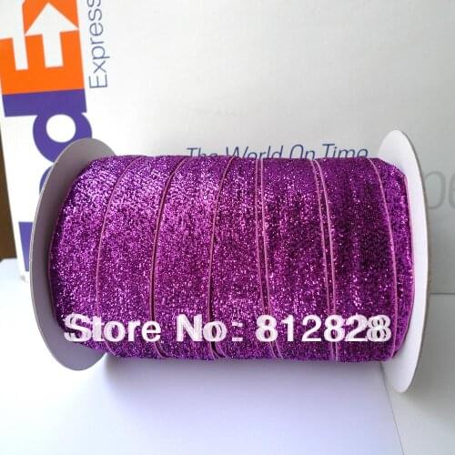 1'' 25mm #15 Fushia Glitter Metallic Velvet Ribbon Free Shipping