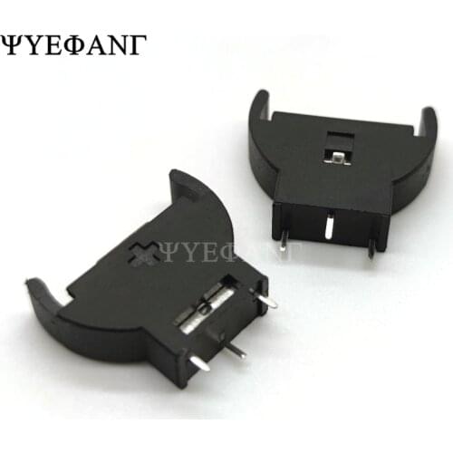 10pcs CR2025 CR2032 Half-Round Battery Socket lithium Button Cell Coin Battery Holder Case CR2032 batteries holder Socket 3 PIN