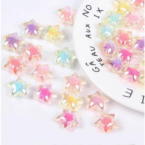 10pcs/lot Star Beads 19mm Large AB Color Pendant Acrylic Loose Spacer Beads For Jewelry Making Hair Accessories DIY
