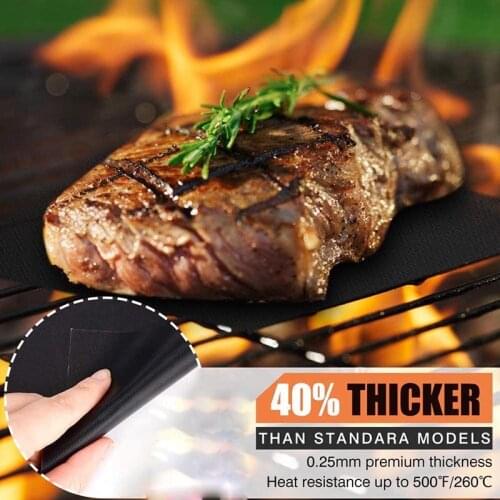 2pcs Non-stick BBQ Grill Mat Baking Mat BBQ Tools Cooking Grilling Sheet Heat Resistance Easily Cleaned Kitchen Tools