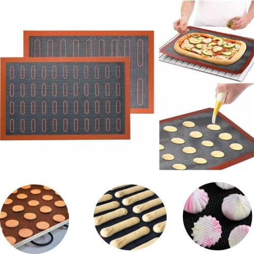 Non-stick Silicone Baking Mats Cookie Pad Rolling Dough Mat High Temperature Resistant Glass Fiber Batters Flour Fondant