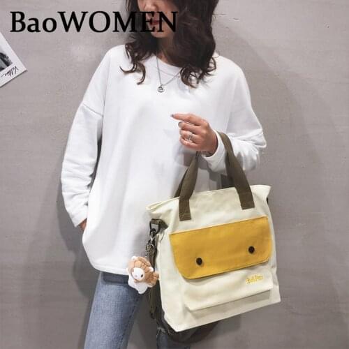 BaoWomen New Shopping Bag Casual Shoulder Bag Woman Vintage Cotton Canvas Bag Large Capacity Cloth Shopper Bags Beach Totes