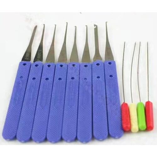 Free Shipping! 12Pcs Lock Broken Key Extractor Locksmith Tool Klom Blue Removal Broken keys Tools