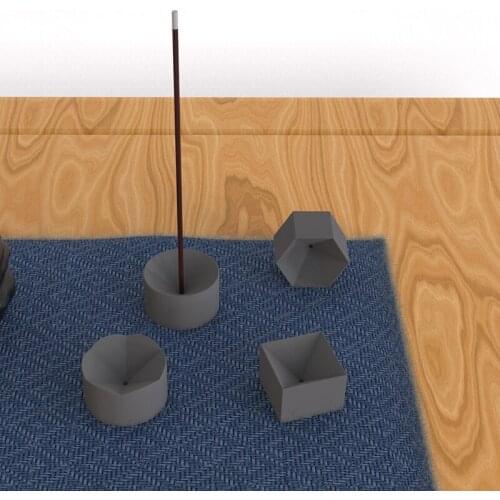 Concrete Incense Holder Tray Mold DIY Home Furnishings Aromatherapy Silicone Molds Simple Geometry Design