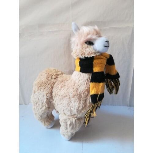 Large 28x20cm cartoon alpaca plush toy scarf alpaca soft doll pillow,birthday gift b2555