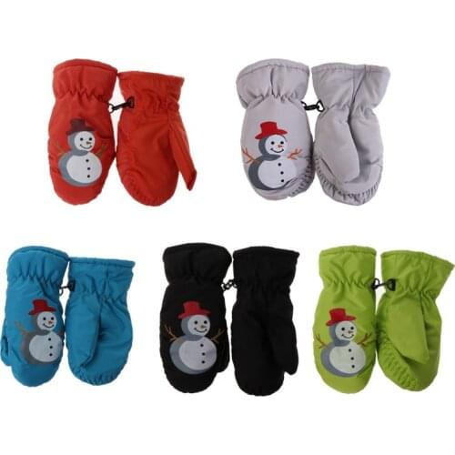 Children Winter Warm Ski Gloves Boys Girls Sports Waterproof Windproof Non-slip Snow Mittens Extended Wrist Skiing Gloves E06F