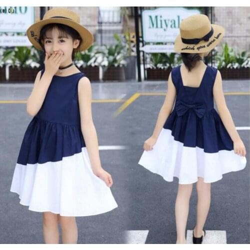 Children Girl Dress Childrens Sleeveless Summer Clothes Bow-Knot Teen Princess Dresses Girl Dress 4 5 6 7 8 9 10 11 12 Years
