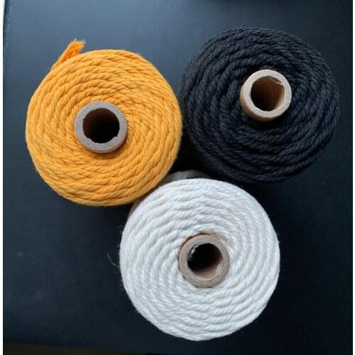 Cotton Thread for Macrame Colored Decorative Twisted Cord Rope 3mm DIY Home Garden Cord Decor