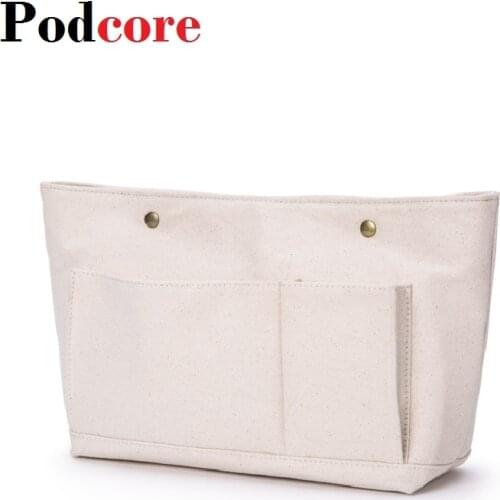 35cm Width Canvas Handbag Organizers Canvas Pouch Bags, Sturdy Purse Insert Organizer Bag (35+27)*20*12cm