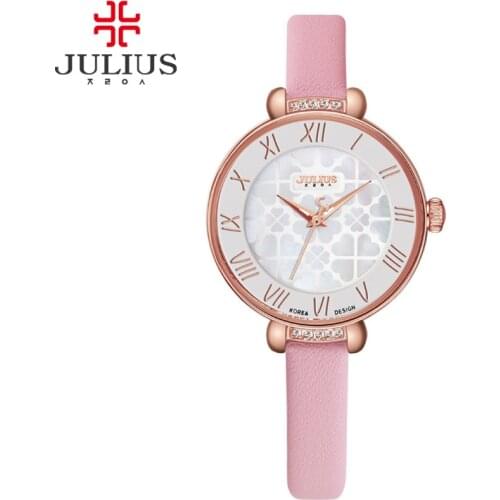 JULIUS Women Fashion Wrist Watches Leather Strap Slim Elegant Gift Valentine Orologio Relojes De Mujer Clearance On Sale JA-869