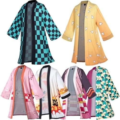 Demon Slayer Kimetsu No Yaiba Cosplay Kimono Haori Costume Halloween Kamado Nezuko Adult Child Anime Costumes Cloak Cape