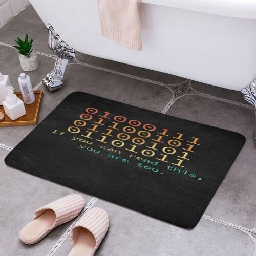 Programmer Binary Code 3D Print Doormats Rectangle Non-Slip DoorMat Bedroom Kitchen Entrance Print Door rugs Dropshipping