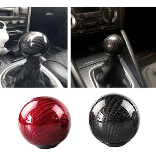 Round Ball Universal Carbon Fiber Style Gear Shift Knob Head Replacement for Car Gear Shift Knob Interior Parts Accessories