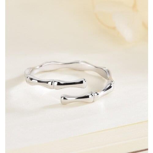 Minimalist Bamboo Style Rings for Women Bamboo Adjustable Rings Party Female Accessory Chic Jewelry Gift