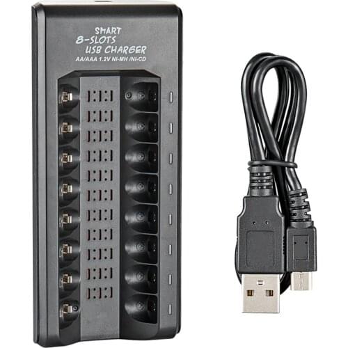 Multi-function Intelligent 8-slot 1.2V Charging USB Charger Multi-Compatible AA/AAA Battery USB Charger