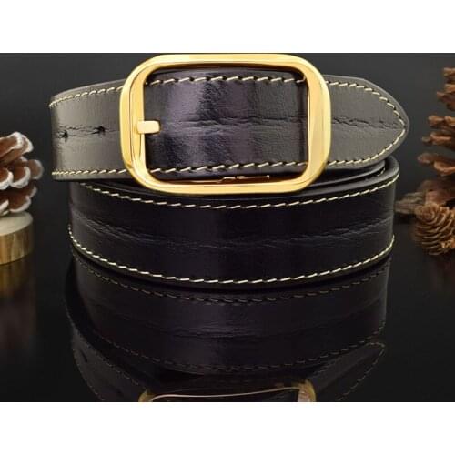 High Quality 3.3 cm Business Mens Belt Designer Leather Alloy Pin Buckle Belt Mens Fancy Vintage Jean Cintos