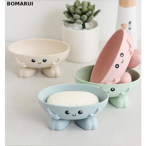 Cartoon Shape Soap Box With Cover Draining Practical Easy Clean Soap Dish Bathroom Candy Colors Soaps Dishs Boxs