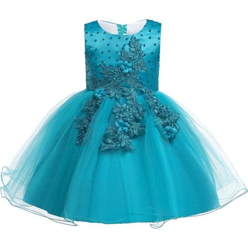 Flower Girl Dress For Wedding Elegent Baby Girl Birthday Outfits Children Girls First Communion Dresses Girl Kids Party Custumes