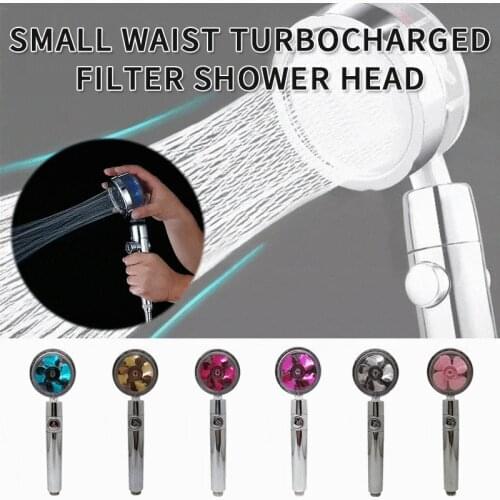 2021 Shower Head Water Saving Flow 360 Degrees Rotating With Small Fan ABS Rain High Pressure spray Nozzle Bathroom Accessories