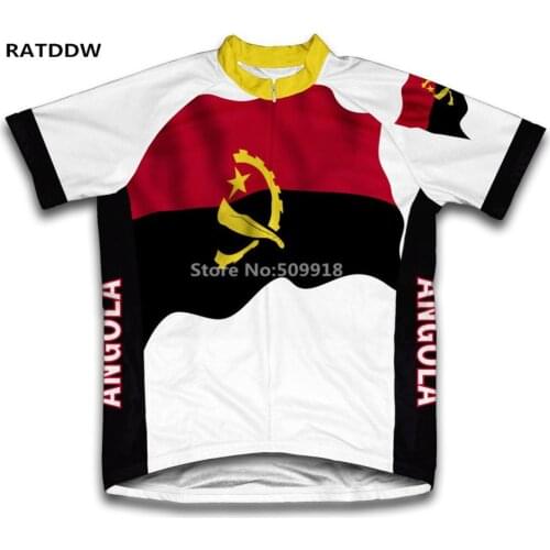 New Angola Flag Pro Cycling Jersey Short Sleeve Cycling clothing Breathable Mountain Bike Clothes Quick Dry Bicycle Sportswear