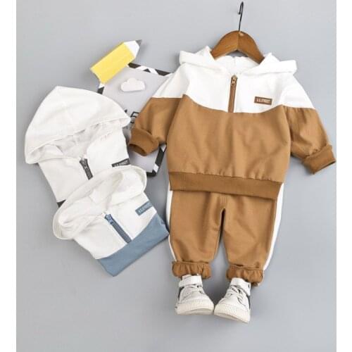 2021 New Childrens Sports Suits Clothes Boys Clothing Autumn Casual Letter Hooded Sweater Kids Clothes Teenage For 1-3 Year old