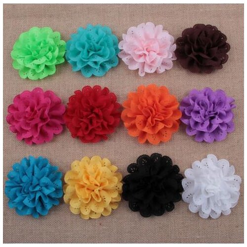 New Lace Flower Head Handmade Flower Baby Girls Hair Accessories Boutique Flowers For Children YH472