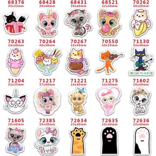 DIY Craft Supplies Sewing Accessories Cartoon Cat Printed Planar Resins Mold 10 Pieces. PR-68376