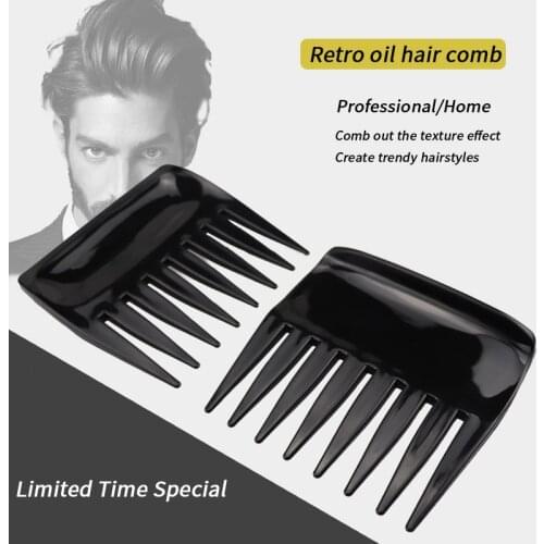 Retro oil head styling comb beard oil comb mens beauty salon tangled curly hair wide tooth comb hairdressing tools